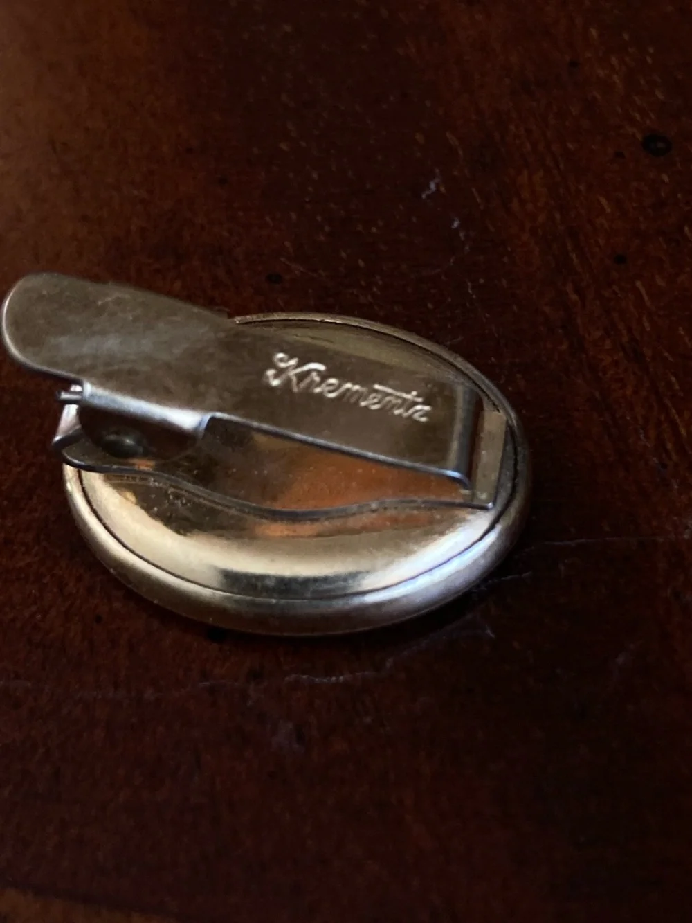 Vintage Krementz Gold Tone Oval Tie Bar Clip